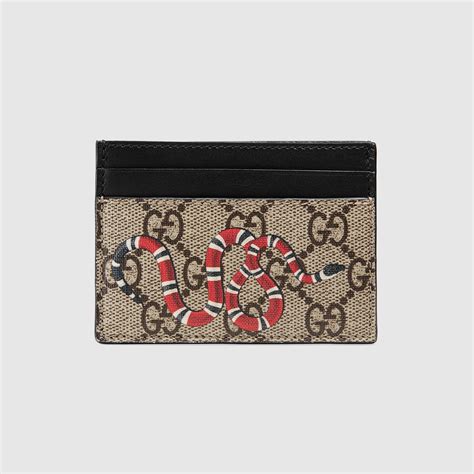 gucci kingsnake print gg supreme kaarthouder|Kingsnake print GG Supreme card case .